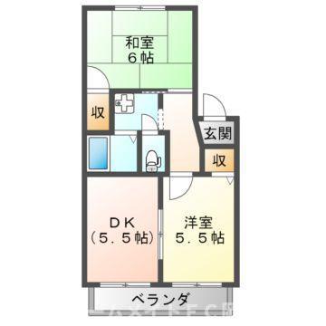 フレンド宮田B棟(2K/1階)の間取り写真