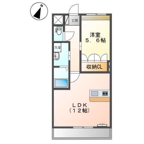 エクシードJIN(1LDK/3階)の間取り写真
