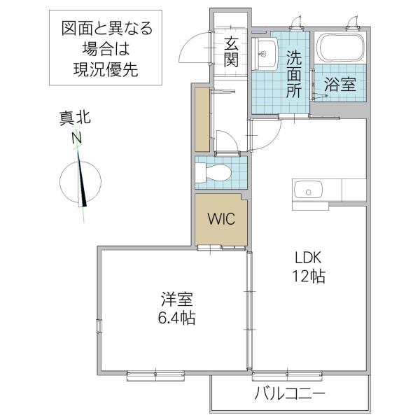ブランエール J棟(1LDK/1階)の間取り写真