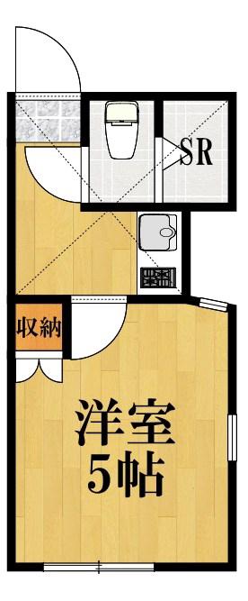 ドミール楓(1K/1階)の間取り写真