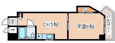 シンプルライフ荒田(1DK/2階)の間取り写真