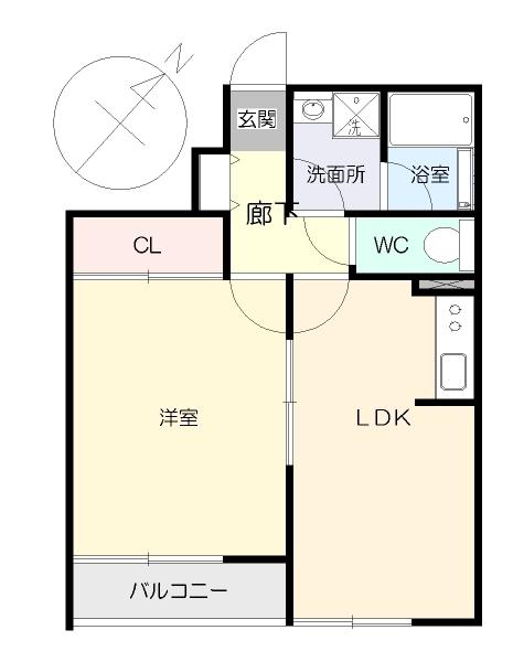 彩-SAI-(1LDK/1階)の間取り写真