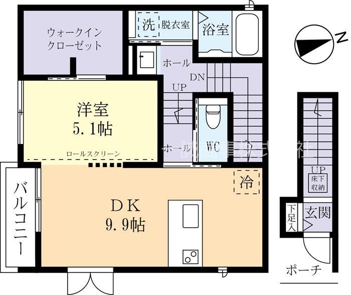 COMFORT COAST(1LDK/2階)の間取り写真