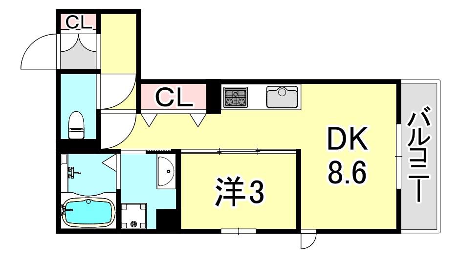 CLII(1LDK/1階)の間取り写真