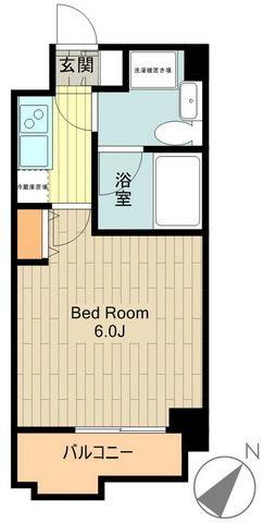 ベルファース立川(1K/4階)の間取り写真