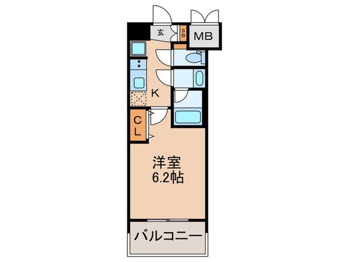 プレサンス神崎川ファインブレス(1K/8階)の間取り写真