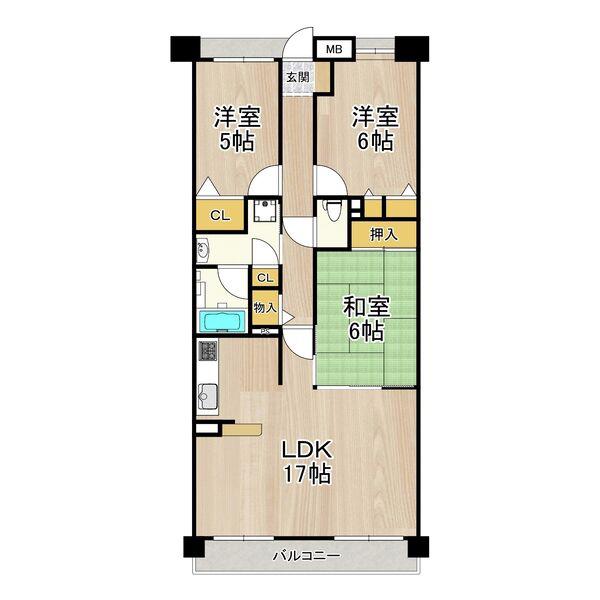 ソルプラーサ堺(3LDK/13階)の間取り写真