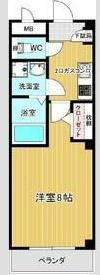 リバーサイド シェル(1K/2階)の間取り写真