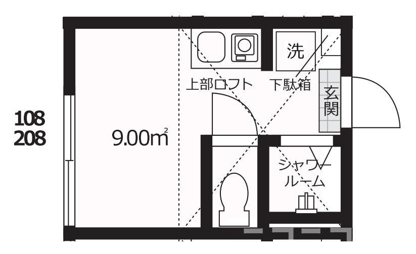 ディアマンテ中野(ワンルーム/2階)の間取り写真