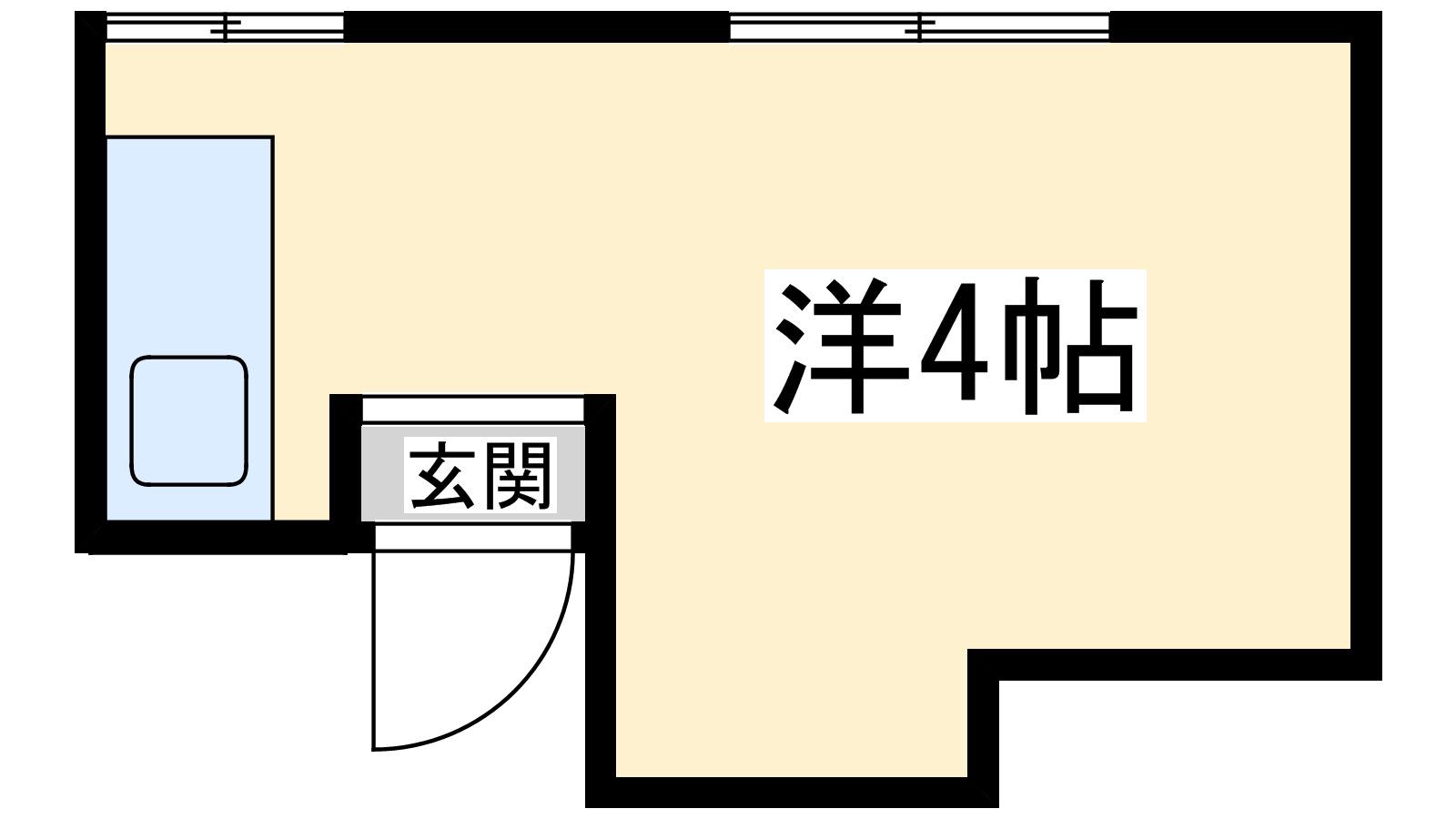 ロイヤル天神橋(ワンルーム/2階)の間取り写真