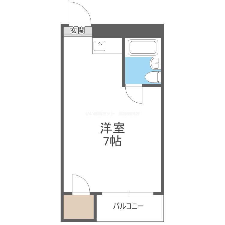シャルム生江(ワンルーム/2階)の間取り写真
