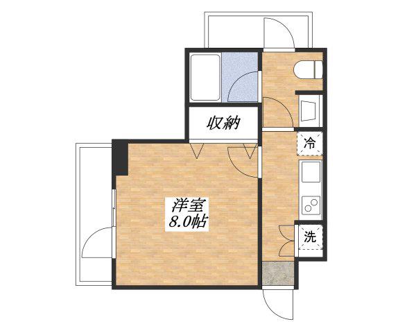 STEP1(1K/4階)の間取り写真