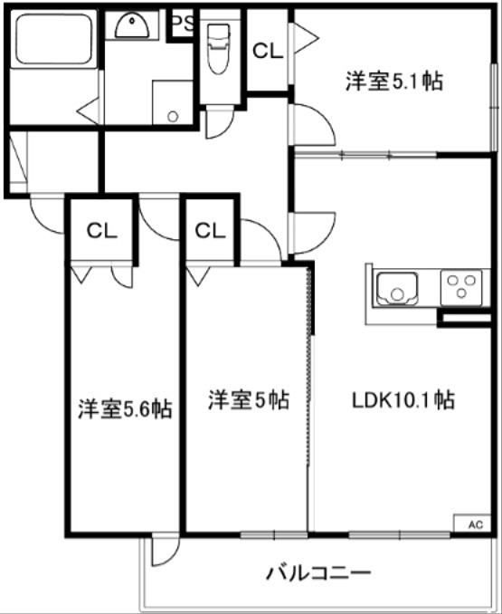 ラフィナス(3LDK/2階)の間取り写真