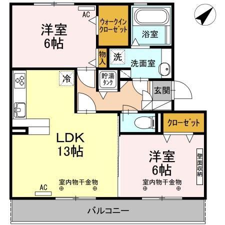 DOLCE VITA(2LDK/3階)の間取り写真