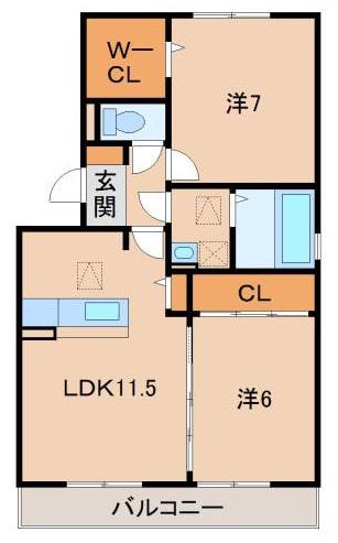 クレール寿(2LDK/1階)の間取り写真