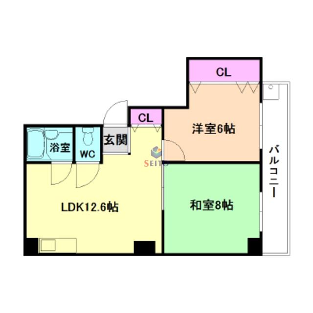 シティコート福島(2LDK/7階)の間取り写真
