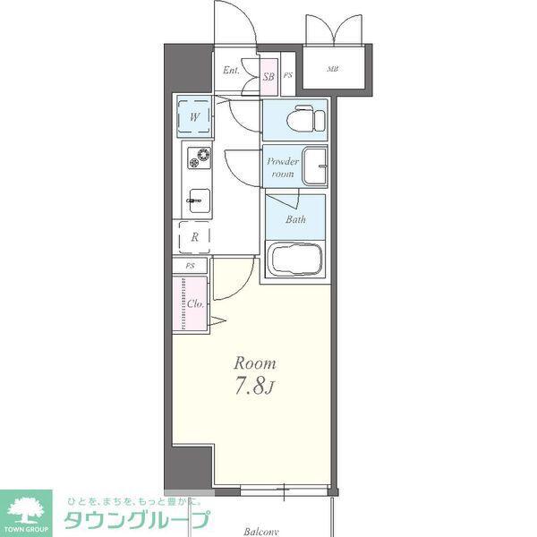ロイヤルピジョンライズ(1K/4階)の間取り写真
