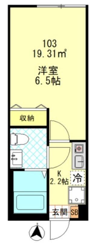 GRAND LOUVRE 平和島(1K/1階)の間取り写真