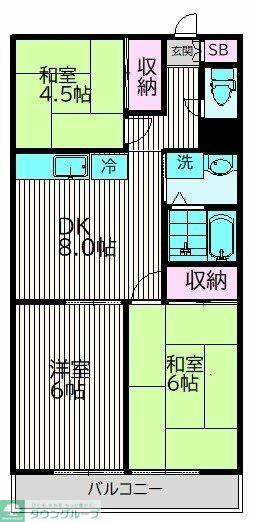 コーポエガワ(3DK/3階)の間取り写真