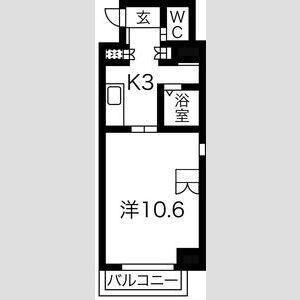 SSK・ノース OSAKA(1K/2階)の間取り写真
