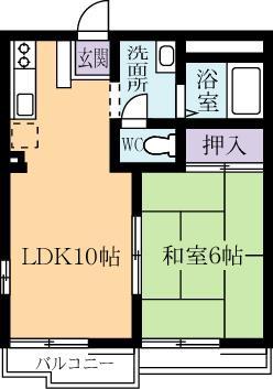 MGハイツK(1LDK/1階)の間取り写真