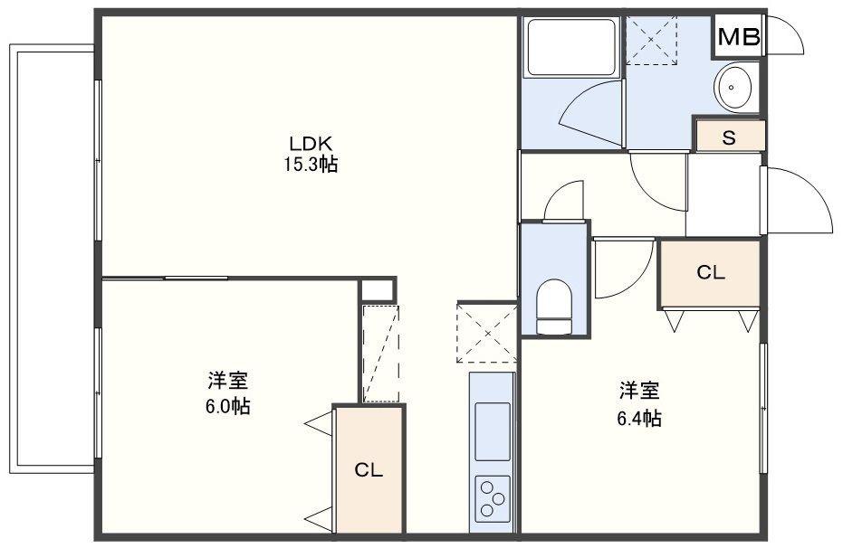 トライアンフマンション久原(2LDK/2階)の間取り写真