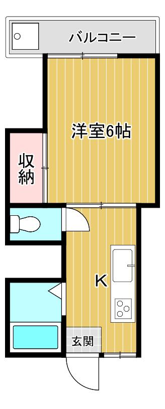 ハイツエルム(1K/1階)の間取り写真