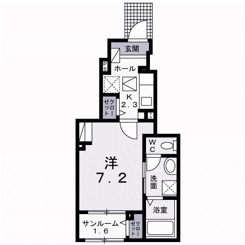 メゾンド エクセル(1K/1階)の間取り写真