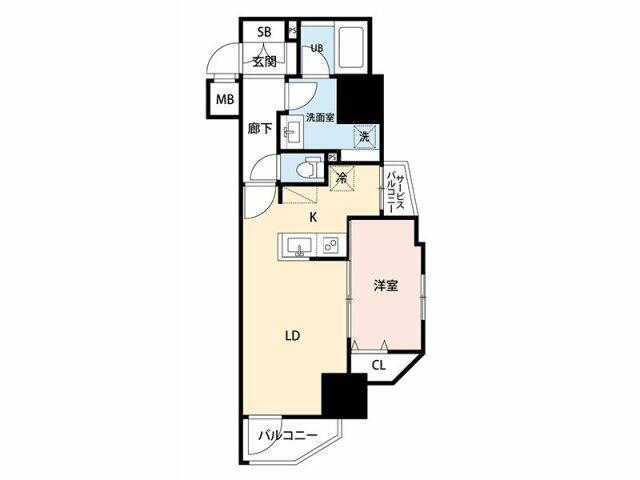マイナビSTAY浅草蔵前(1LDK/5階)の間取り写真
