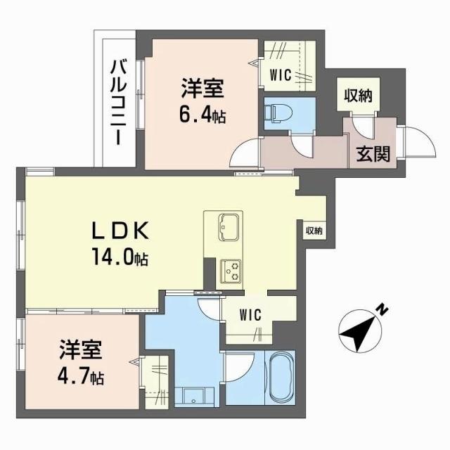 アルセア(2LDK/2階)の間取り写真