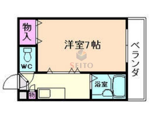 カーサ・ヴィエント(1K/3階)の間取り写真