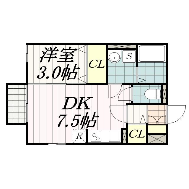 グランモア登戸壱番館(1DK/1階)の間取り写真