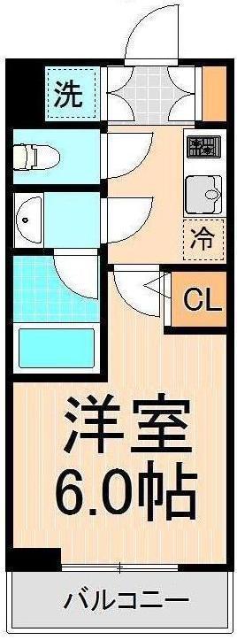 ライジングプレイス綾瀬(1K/5階)の間取り写真