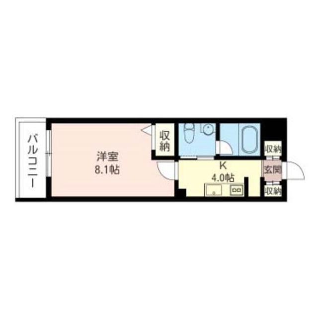 ソルクレスト(1K/3階)の間取り写真