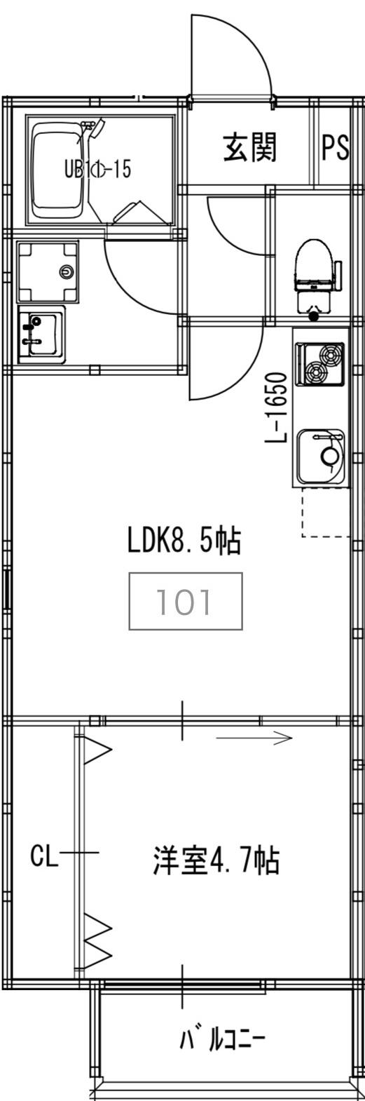 アート塚本(1LDK/3階)の間取り写真