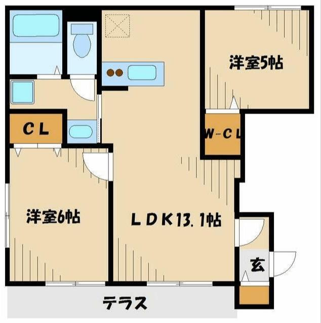 ヘーベルメゾンSAKURA(2LDK/1階)の間取り写真