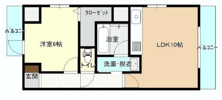 アミューズ千歳(1LDK/3階)の間取り写真