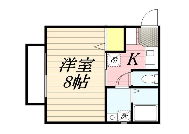 リブレア宮ノ陣A棟(1K/2階)の間取り写真