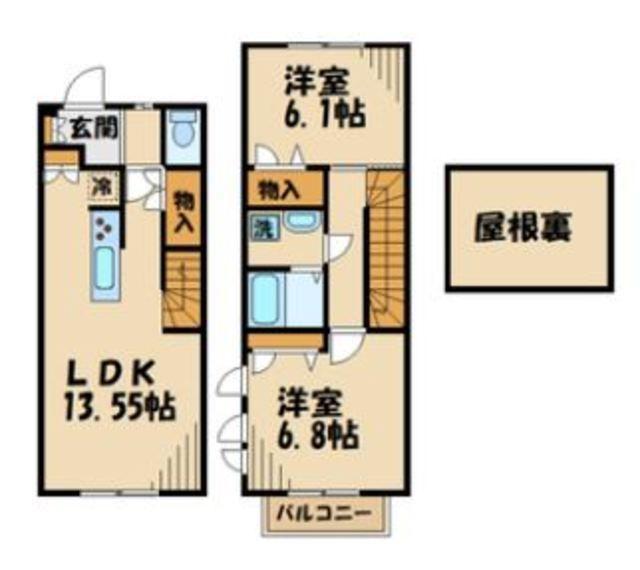 PROMENADE(2LDK/1階)の間取り写真