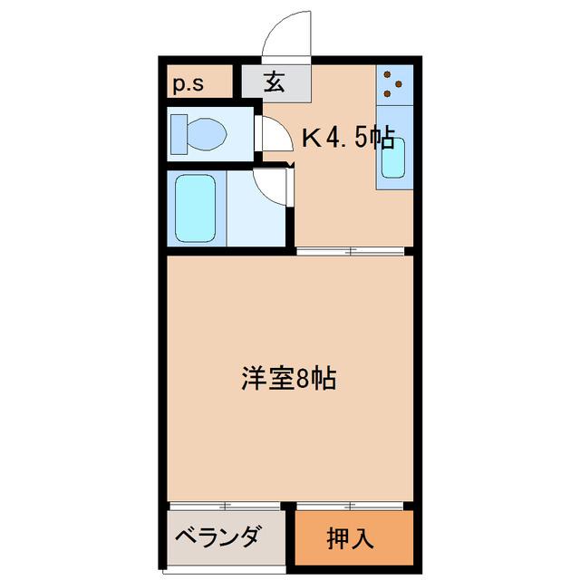 アーバンライフ(1DK/2階)の間取り写真
