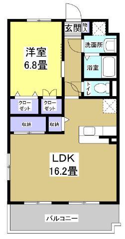 ブライトヒルズ可睡の杜(1LDK/4階)の間取り写真