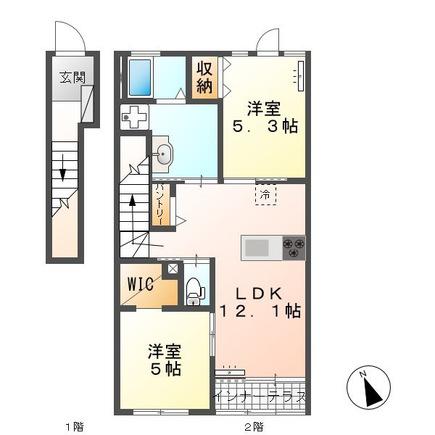 ドリームII(2LDK/2階)の間取り写真