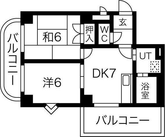 セントラルアイル(2DK/5階)の間取り写真