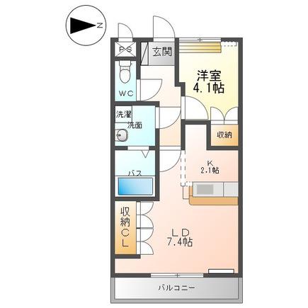 キャトル・セゾン 206(1LDK/2階)の間取り写真