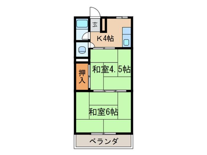 マンション千代(2K/2階)の間取り写真