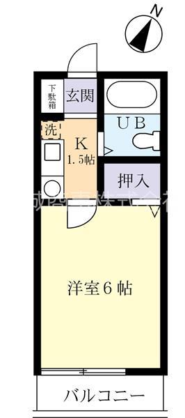 エクセル西の台B(1K/2階)の間取り写真
