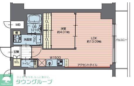 プレジオ西新井(1LDK/13階)の間取り写真