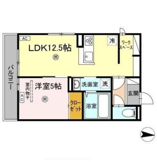 FIKA 伴東(1LDK/2階)の間取り写真