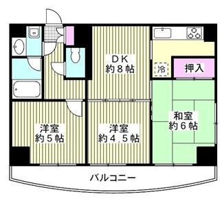 ヴェルマーレ・ラ・並木(3DK/6階)の間取り写真