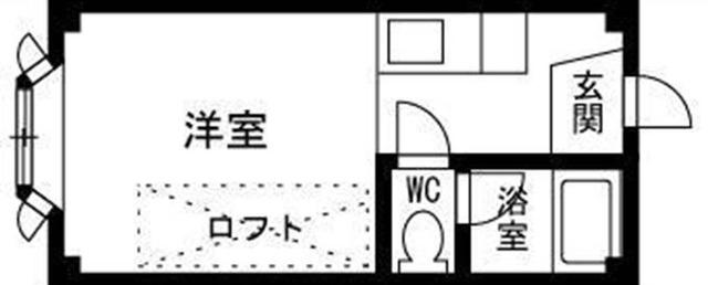 ビバリーハウス南八幡(1K/2階)の間取り写真